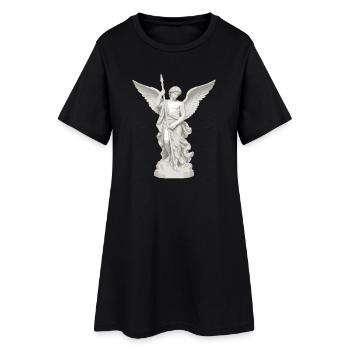 Geflügelter Engel mit Speer-Illustration - Frauen T-Shirt-Kleid - Schwarz - Vorne