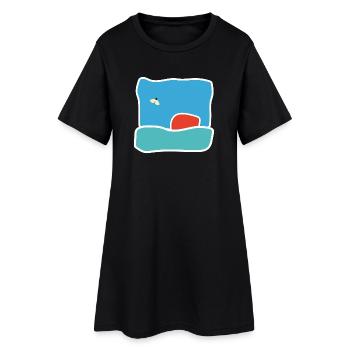 Mücke in der Flucht – fliegendes Insekt - Frauen T-Shirt-Kleid - Schwarz - Vorne
