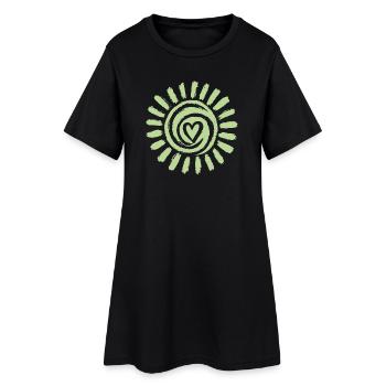 Sonne Spirale Herzgrün - Frauen T-Shirt-Kleid - Schwarz - Vorne