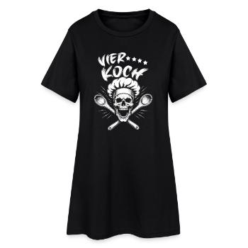 Kochskull - Frauen T-Shirt-Kleid - Schwarz - Vorne
