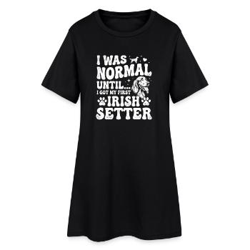Ich war normal, bis meine erste irische Setter-Hunde-Mutter - Frauen T-Shirt-Kleid - Schwarz - Vorne