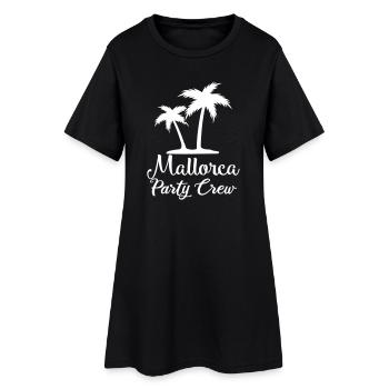 Mallorca Party Crew Palmen - Frauen T-Shirt-Kleid - Schwarz - Vorne