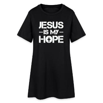 Jesus ist meine Hoffnung - Frauen T-Shirt-Kleid - Schwarz - Vorne