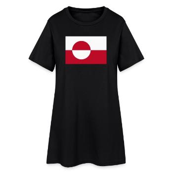 Grönländische Flagge – grönländische Flagge - Frauen T-Shirt-Kleid - Schwarz - Vorne