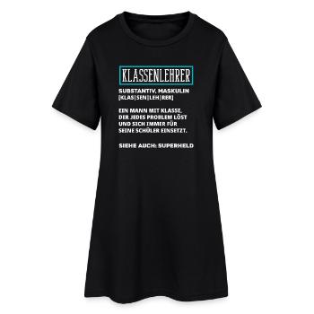 Klassenlehrer Definition - Frauen T-Shirt-Kleid - Schwarz - Vorne