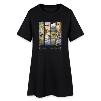 No Coffee Not Amoosed Moose - Frauen T-Shirt-Kleid - Schwarz - Vorne