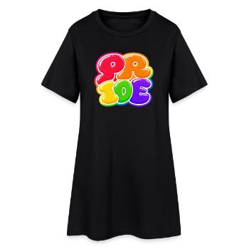 Pride Bubble Regenbogen CSD Shirt Sticker  - Frauen T-Shirt-Kleid - Schwarz - Vorne