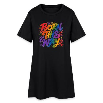 Born This Way Regenbogen CSD Pride Spruch - Frauen T-Shirt-Kleid - Schwarz - Vorne