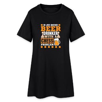 Échiquier des joueurs d’échecs - Robe T-shirt Femme - noir - Devant