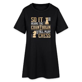 Échiquier des joueurs d’échecs - Robe T-shirt Femme - noir - Devant