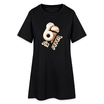 67 Sixth Birthday IceCream Cone - Women’s T-Shirt Dress - black - Front