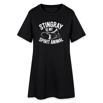 Stachelrochen ist mein Geisttier - Frauen T-Shirt-Kleid - Schwarz - Vorne
