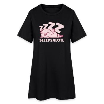 Sleepsalotl - Frauen T-Shirt-Kleid - Schwarz - Vorne