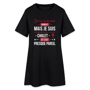 Je Ne Suis Pas Parfait Mais Je Suis Supporter D... - Robe T-shirt Femme - noir - Devant