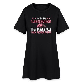 Schiedsrichterin Alle tanzen nach meiner Pfeife - Frauen T-Shirt-Kleid - Schwarz - Vorne