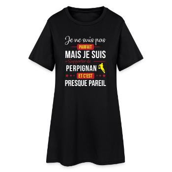 Je Ne Suis Pas Parfait Mais Je Suis Supporter D... - Robe T-shirt Femme - noir - Devant