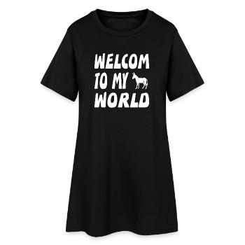 Esel - Frauen T-Shirt-Kleid - Schwarz - Vorne