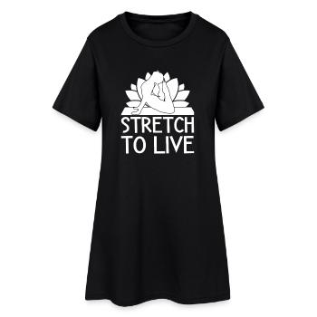 Pilates Enthusiasts Stretch To Live Pilates - Frauen T-Shirt-Kleid - Schwarz - Vorne