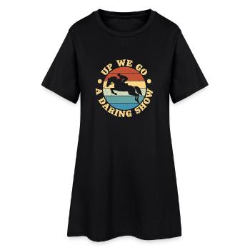 Hobby Horse Rider Up We Go English Riding Horse - Frauen T-Shirt-Kleid - Schwarz - Vorne