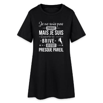 Je Ne Suis Pas Parfait Mais Je Suis Supporter D... - Robe T-shirt Femme - noir - Devant
