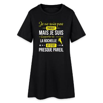 Je Ne Suis Pas Parfait Mais Je Suis Supporter D... - Robe T-shirt Femme - noir - Devant