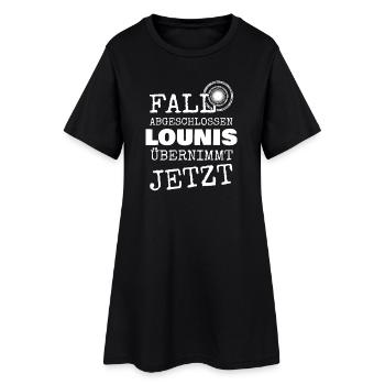 Distressed Deutsch Schriftzug Jetzt Übernimmt - Frauen T-Shirt-Kleid - Schwarz - Vorne