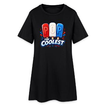 Lustiger Opa, der coolste Papa - Frauen T-Shirt-Kleid - Schwarz - Vorne