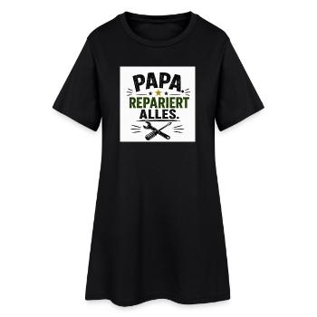 Papa repariert alles - Frauen T-Shirt-Kleid - Schwarz - Vorne