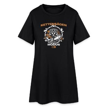 Kettensägen Holz machen Holzfäller Forstwirt - Frauen T-Shirt-Kleid - Schwarz - Vorne