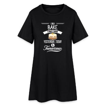 Lustiges Backzitat - Frauen T-Shirt-Kleid - Schwarz - Vorne
