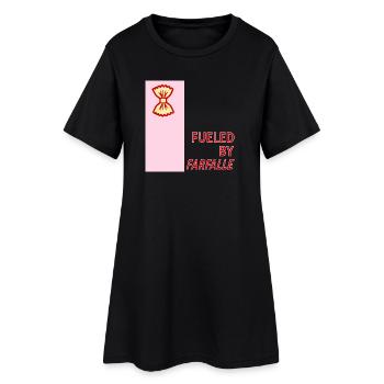 Angetrieben von Farfalle - Frauen T-Shirt-Kleid - Schwarz - Vorne