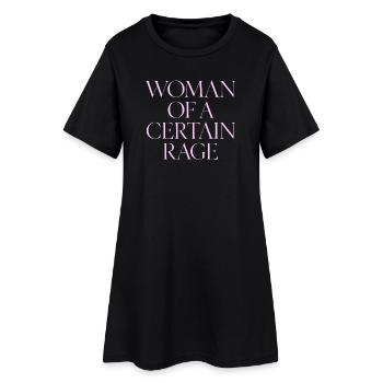 Woman Of A Certain Rage T-Shirt Rosa Elegant - Frauen T-Shirt-Kleid - Schwarz - Vorne