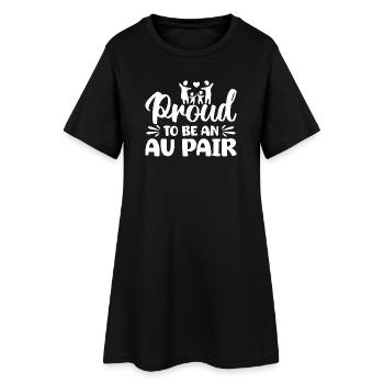 Childcare Provider Proud To Be An Au Pair Daycare - Frauen T-Shirt-Kleid - Schwarz - Vorne