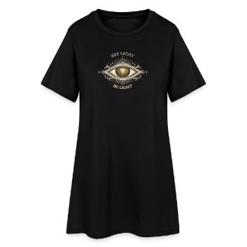 See Light Be Light Sacred Geometry Zen Shirt - Frauen T-Shirt-Kleid - Schwarz - Vorne