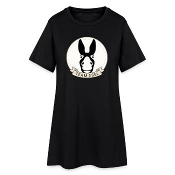 Team Esel | Eselfan Geschenk für Tierfreunde - Frauen T-Shirt-Kleid - Schwarz - Vorne