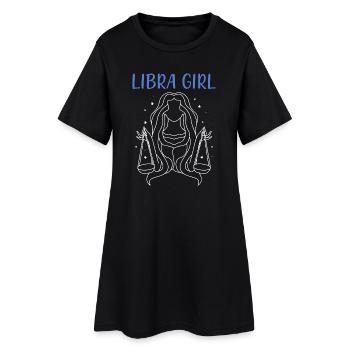 Signe du zodiaque Balance - Robe T-shirt Femme - noir - Devant
