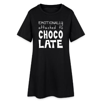 Emotional an Chocolate, White gebunden - Frauen T-Shirt-Kleid - Schwarz - Vorne