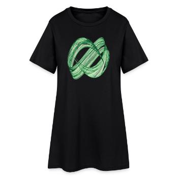  Smaragdfluss – Mathe Kunst - Frauen T-Shirt-Kleid - Schwarz - Vorne