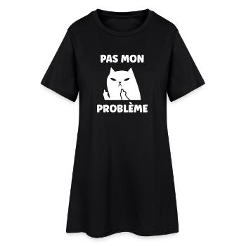 Chat insolent pas mon problème - Robe T-shirt Femme - noir - Devant