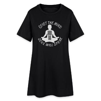 Silence L’esprit et l’âme parleront Ruhe Spruch - Robe T-shirt Femme - noir - Devant