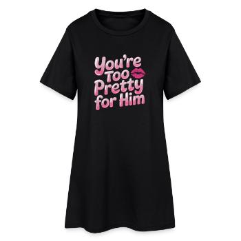 Trop jolie pour lui, meilleure amie meilleure amie, ex rupture - Robe T-shirt Femme - noir - Devant