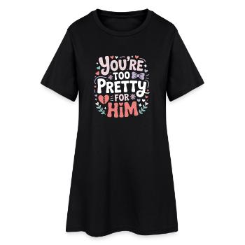 Trop jolie pour lui, meilleure amie meilleure amie, ex rupture - Robe T-shirt Femme - noir - Devant