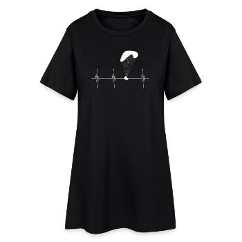 Herzschlag Gleitschirm - Frauen T-Shirt-Kleid - Schwarz - Vorne