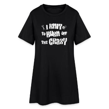Je tricote pour brûler la folie - Robe T-shirt Femme - noir - Devant