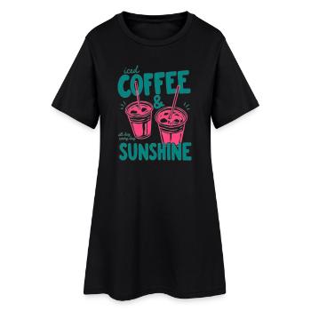 Ambiances Sunshine Iced Coffee - Robe T-shirt Femme - noir - Devant