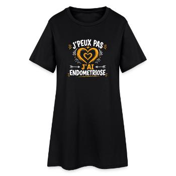 T-shirt J'peux Pas J'ai Endometriose Humour - Robe T-shirt Femme - noir - Devant