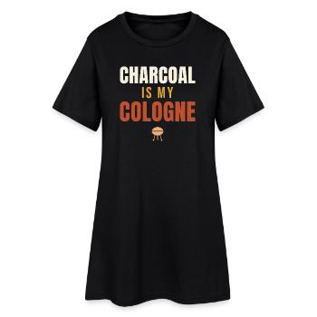 Charcoal Is My Cologne BBQ - Frauen T-Shirt-Kleid - Schwarz - Vorne