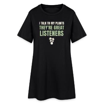 Je parle à mes plantes : Grands auditeurs - Robe T-shirt Femme - noir - Devant