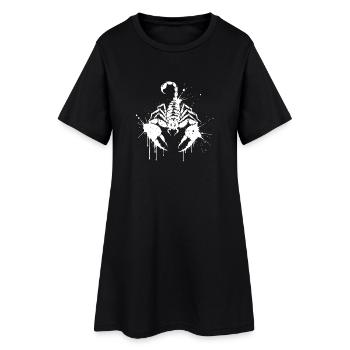 Scorpion encre éclaboussures blanches - Robe T-shirt Femme - noir - Devant