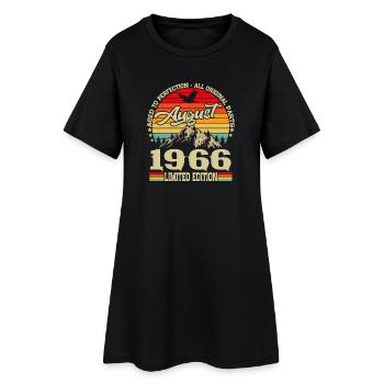 August 1966 Vintage Retro Geburtstag Geschenk - Frauen T-Shirt-Kleid - Schwarz - Vorne